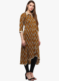 Divena Printed Cotton Shirt Style Kurta - divena world