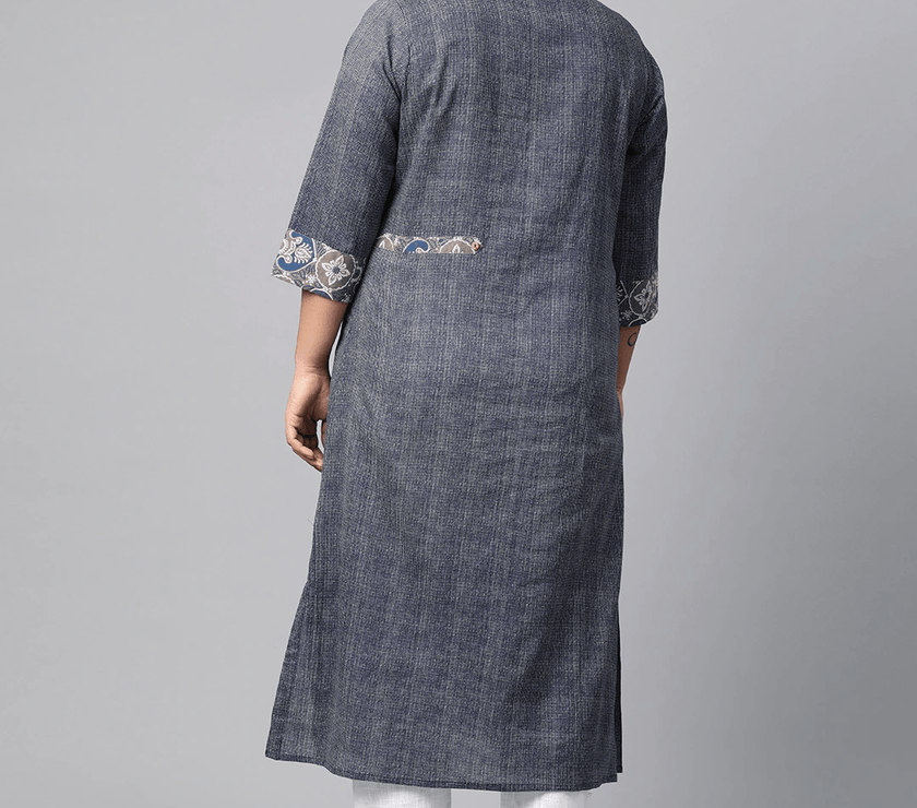 Plus Size Blue Straight Kurta - divena world