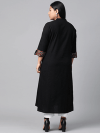 Plus SIze Sequin Work Black Kurta - divena world