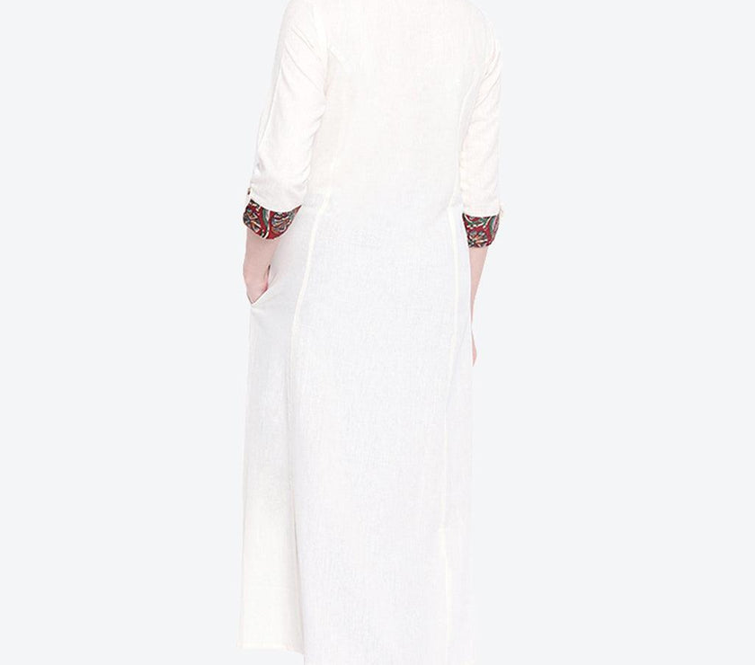 Divena Sequin Work Cotton Flex Off White Kurta - divena world