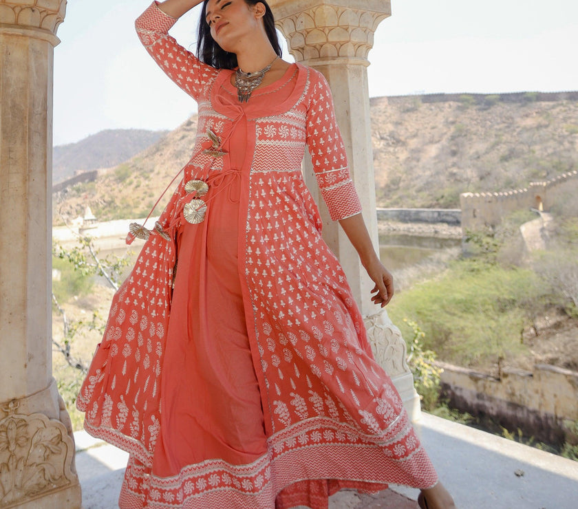 Divena Women's Cotton Layered & Tiered Kurta - divenaworld.com