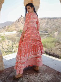 Divena Women's Cotton Layered & Tiered Kurta - divenaworld.com