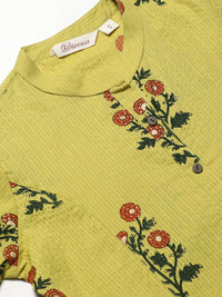 Divena Lemon Yellow Straight Cotton Kurta - divena world