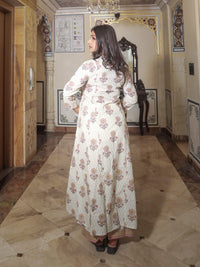 Divena ivory white self print cotton kurti with palazzo set - divenaworld.com