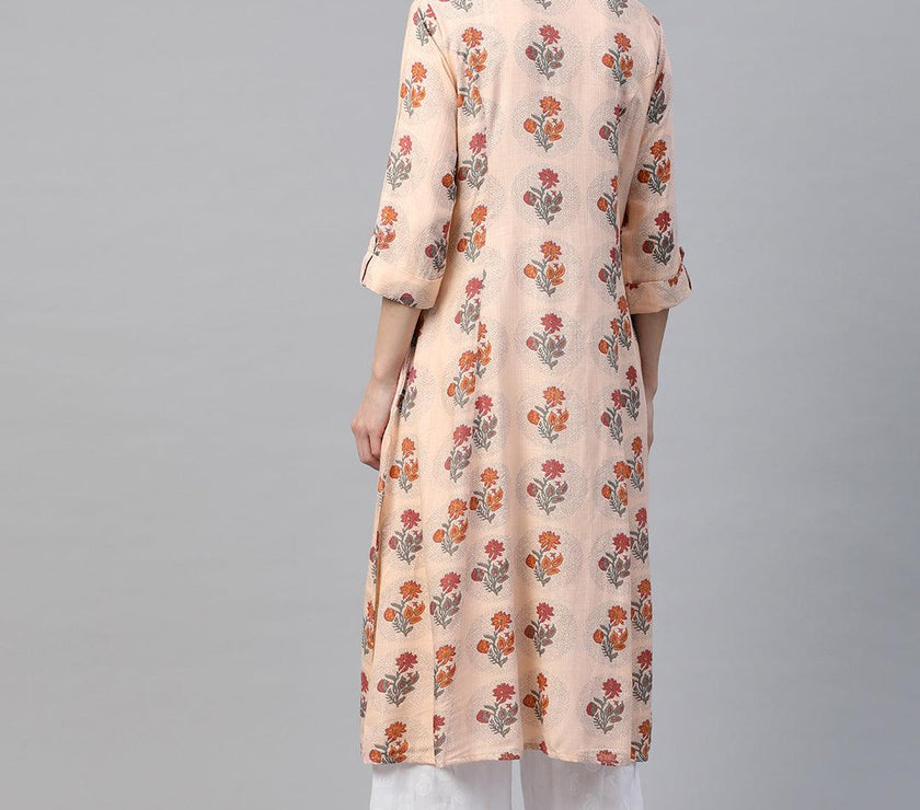 Divena A-Line Pink Rayon Kurta - divena world