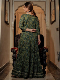 Divena Dark Green Anarakali Kurta - divenaworld.com