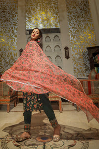 Divena Green Floral Printed Kurta Pant Set with Dupatta - divenaworld.com