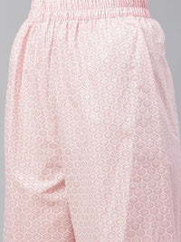 Divena Baby Pink Cotton Kurta Palazzo Set - divena world