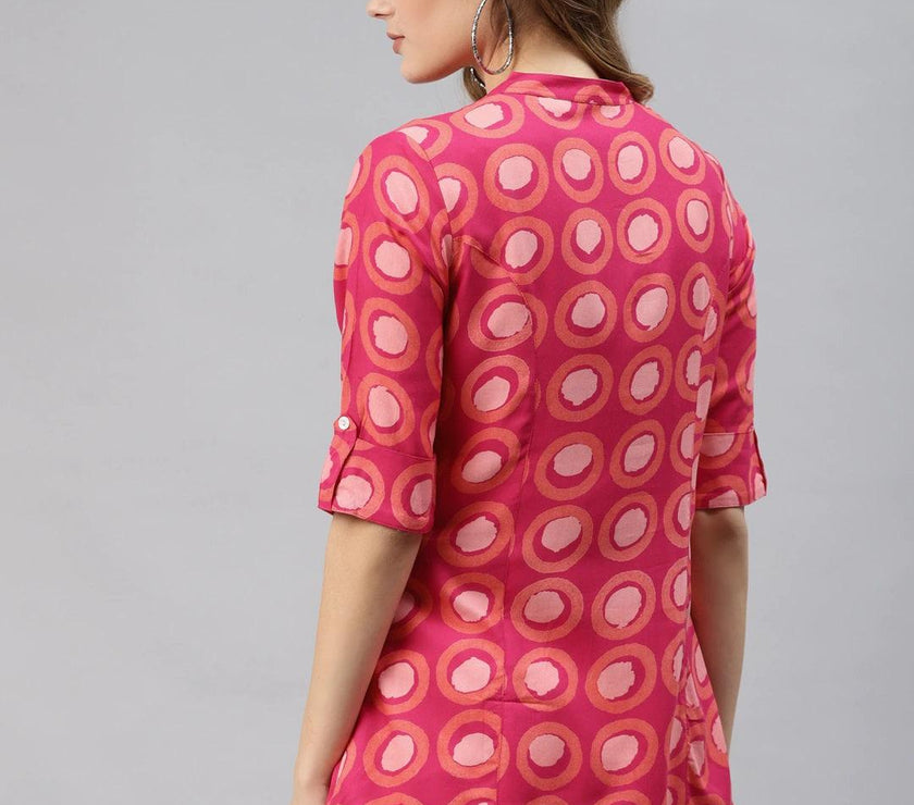 Divena Pink Rayon Shirt Style Top - divena world