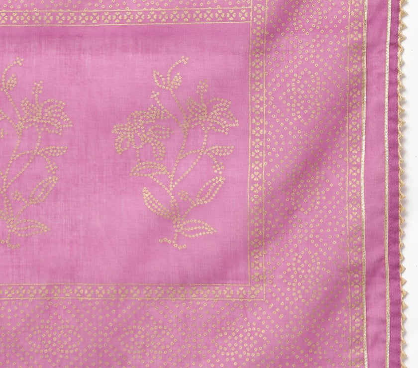 Divena Purple Foil Print Cotton Sharara Set with Dupatta - divena world