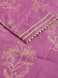 Divena Purple Foil Print Cotton Sharara Set with Dupatta - divena world