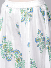 Divena White Floral Printed Kurta Palazzo set with Dupatta - divenaworld.com