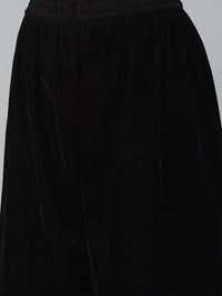 Divena Black Velvet hand work Kurta pant With Net Dupatta set - divena world