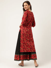 Divena Floral Printed Cotton Kurta with Sharara Set