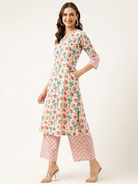 Divena Floral Cotton Kurta with Trouser set