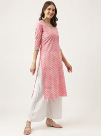 Divena Stripe Print with Gota work cotton Straight Kurta