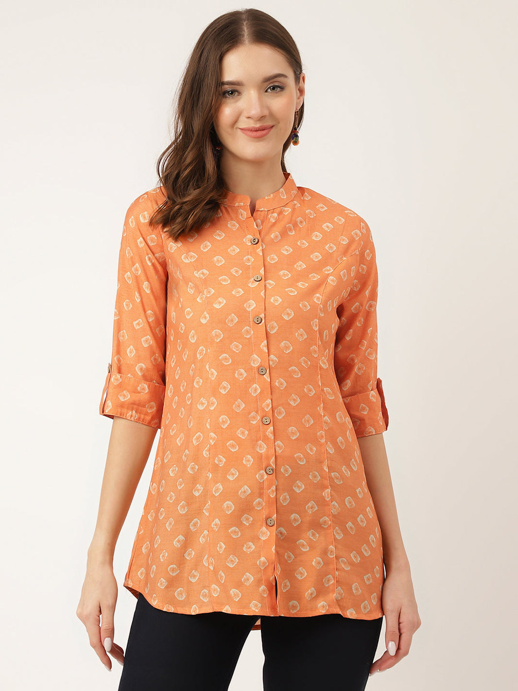 Divena Mustard Printed Chanderi Silk Regular Top