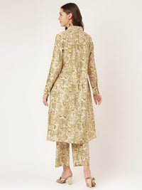 Divena Green Foil Printed Chanderi Co-ord Set