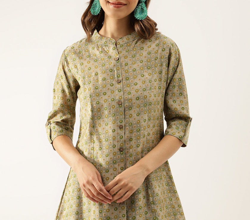 Divena Green Floral Printed Top