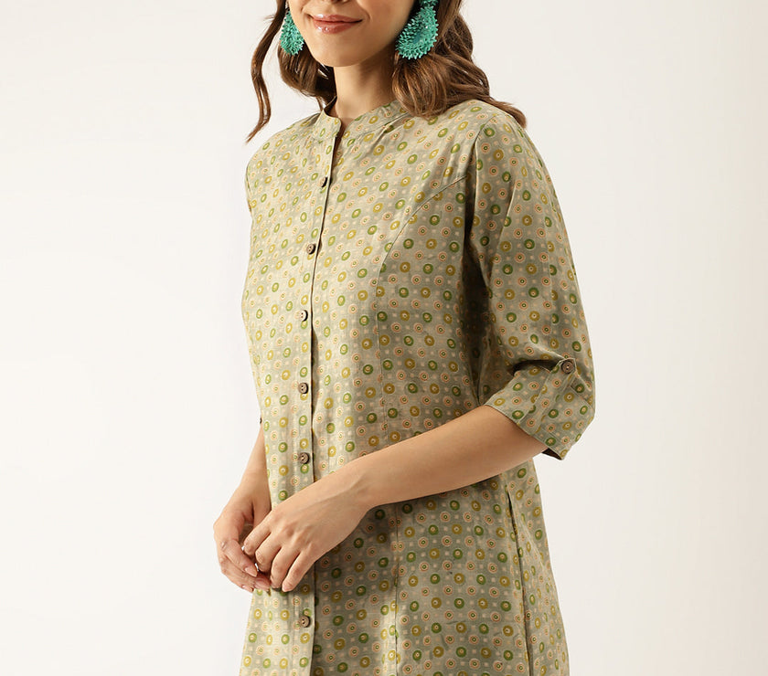 Divena Green Floral Printed Top