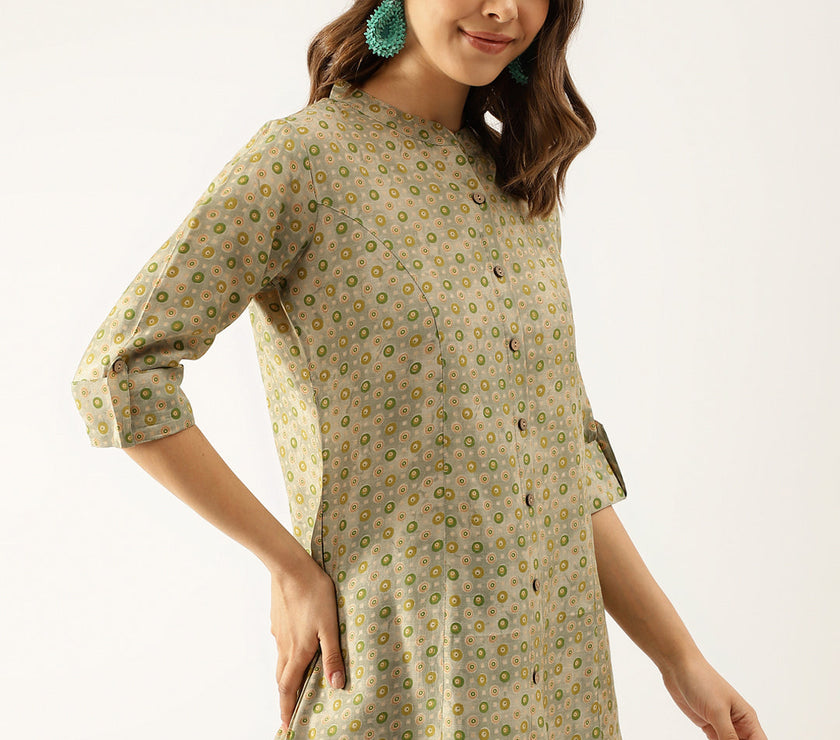 Divena Green Floral Printed Top