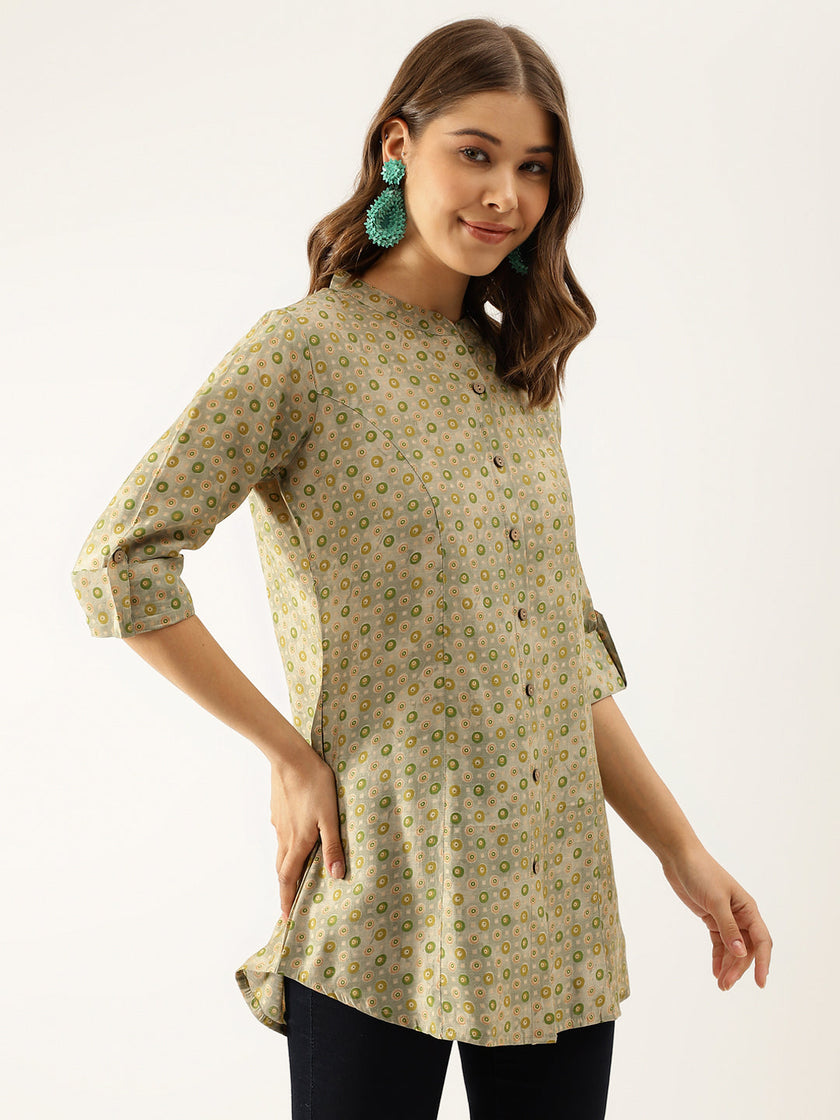 Divena Green Floral Printed Top