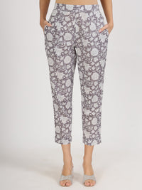 Divena Grey Floral Printed Cotton Co ord Set