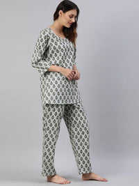 Divena Grey Color Cotton Loungewear/Nightwear - divena world