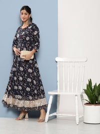 Divena Blue Cotton Anarkali Kurta - divena world