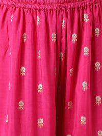 Divena Dark Pink russian silk Hand embroidery Kurta Sharara with Organza dupatta - divena world