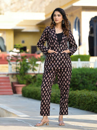 Divena Black & Brown Ethnic Printed Co-ord Set